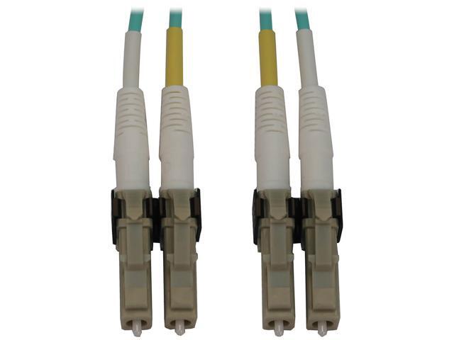 Tripp Lite Switchable Fiber Cable, 400G Duplex Multimode 50/125 OM3 (LC Duplex-PC/LC Duplex-PC), Round LSZH Jacket, Aqua, 3 Meters / 9.8 Feet.