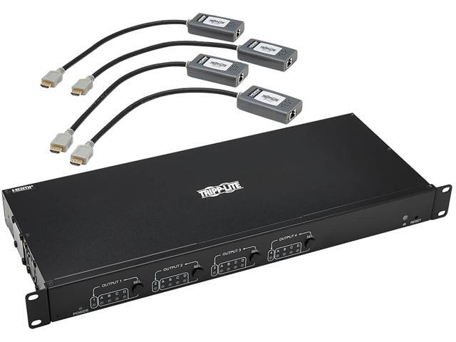 Tripp Lite B127A-4X4-BH4PH 4x4 HDMI over Cat6 Matrix Switch Kit, Switch/4x Pigtail Receivers - 4K 60 Hz, HDR, 4:4:4, PoC, 230 ft. (70.1 m), TAA