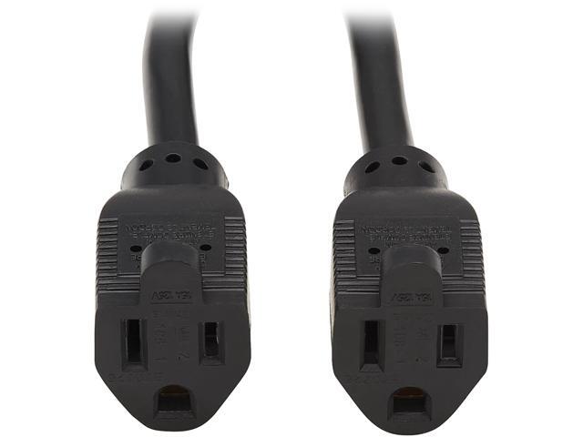 Tripp Lite Model P024-001-15D-2 Extension Cord Y Splitter, Right-Angle NEMA 5-15P to 2x NEMA 5-15R - Heavy Duty, 15A, 120V, 14 AWG, 1 ft. (0.3 m),...