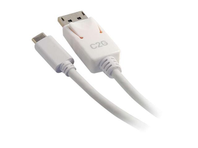 C2G 26882 USB-C to DisplayPort Adapter Cable 4K 30Hz, White (12 Feet, 3.65 Meters)