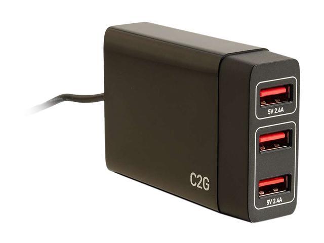 C2G 4-Port USB Car Charger with Extension for Passengers, 5.8A Output - image 2