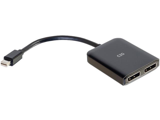 C2G 54290 Mini DisplayPort to DisplayPort Monitor Splitter - 2 Port 4K DisplayPort MST Hub USB Powered