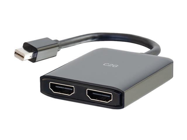 C2G 54292 Mini DisplayPort to HDMI Monitor Splitter - 2 Port 4K HDMI MST Hub USB Powered