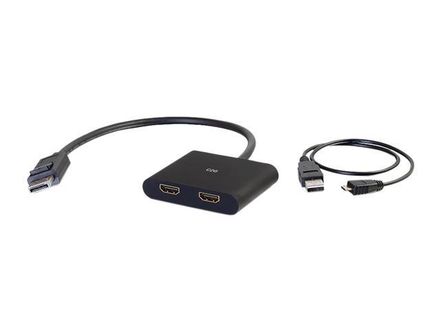 C2G 54293 DisplayPort to HDMI Monitor Splitter - 2 Port 4K HDMI MST Hub USB Powered