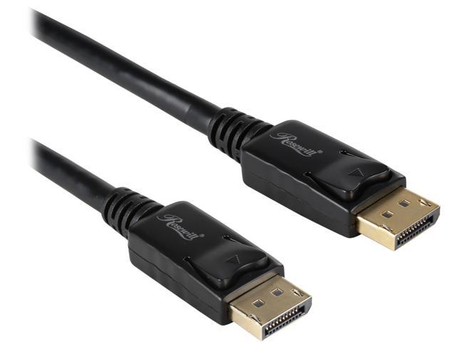 Rosewill RCDC-17002 6 ft. DisplayPort 1.2 Cable, Black, Gold Plated, 4K x 2K Ready, Eyefinity Support