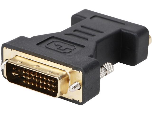 Rosewill EA-AD-DVI2VGA-MF Black Color Dual Link DVI-I(24+5) Male to VGA Female Analog Video Adapter,Gold Plated,M-F