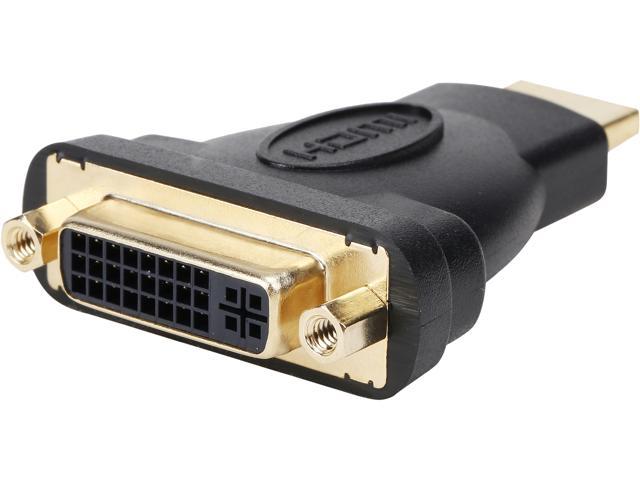 Rosewill EA-AD-HDMI2DVI-MF Black Color HDMI Male to Dual Link DVI-I(24+5) Female Digital Video Adatper, Gold Plated, M-F