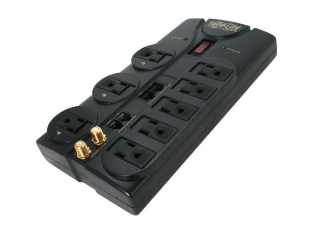 TRIPP LITE TLP810NET 10 Feet 8 Outlets 3240 Joules 8 Outlets 3240 Joules 10 Feet Cord with Tel / DSL / Coax Protect It! Surge Suppressor