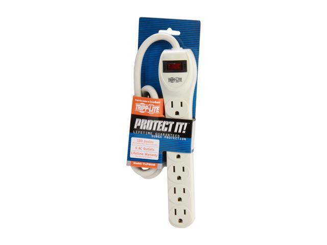 TRIPP LITE TLP602 2 Feet 6 Outlets 180 Joules Protect It! Surge Suppressor