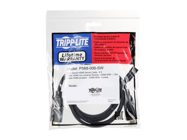 Tripp Lite High Speed HDMI Cable with Swivel Connectors, Ultra HD 4K x 2K, Digital Video with Audio (M/M), 6-ft. (P568-006-SW)