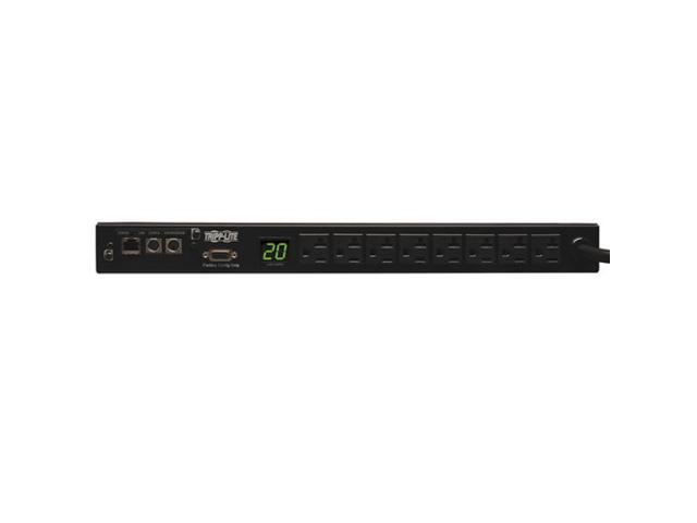 Tripp Lite Monitored PDU, 1.9kW Single-Phase 120V Outlets (8 5-15/20R), L5-20P/5-20P Adapter, 12ft Cord, 1U Rack-Mount, TAA (PDUMNH20)