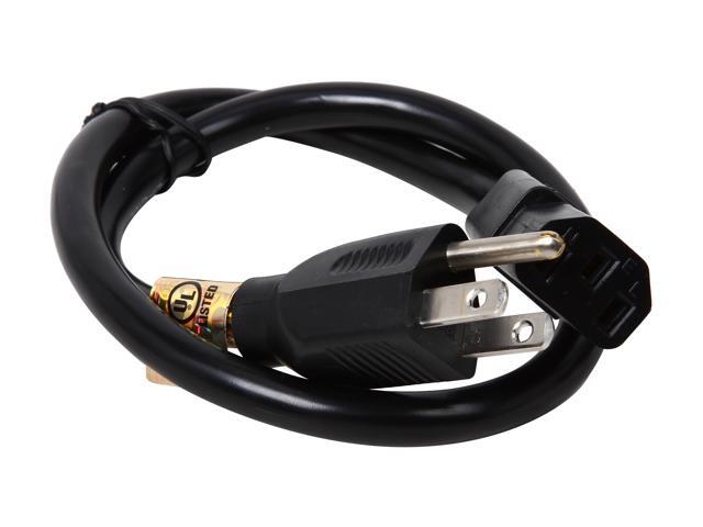 Tripp Lite P007-002 2 ft. Heavy-Duty 14AWG Power cord (IEC-320-C13 to NEMA 5-15P)