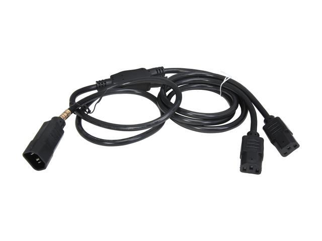 Tripp Lite Y Splitter Computer Power Extension Cord, 10A, 18AWG (IEC-320-C14 to 2x IEC-320-C13), 6-ft. (P004-006-2C13)