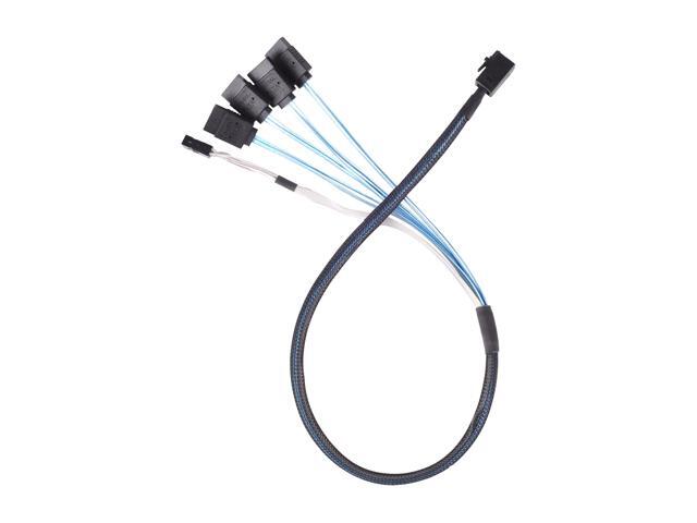 SilverStone 36 Pin Minisas Sff-8643 (Target) to SATA 7Pin (Host) + Sideband Cable 0.6M Components Other CPS05-RE