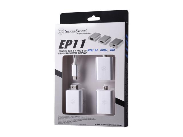 Silverstone RL-EP11S High-quality USB 3.1 Type-C to MiniDP HDMI 4Kx2K VGA video combination adapter(Thunderbolt 3 Compatible) - image 10