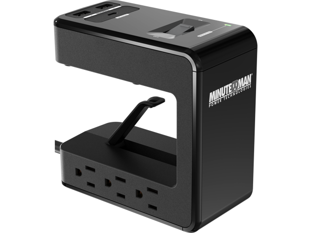 Minuteman MMS-DSK6U3 Surge Module, AC 120V - 1.8KW, 1080J, USB Charger MMS 6-outlet U-Shaped Surge Protector