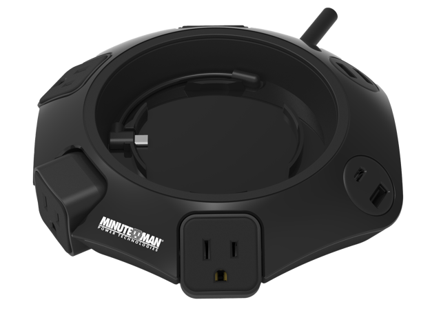 Minuteman MMS-POD4U4 Outlets Surge Suppressor/Protector - Right Angle - 4 x AC Power, 1 x USB Type C, 3 x USB Type A - 1080 J - 120 V AC Input -...