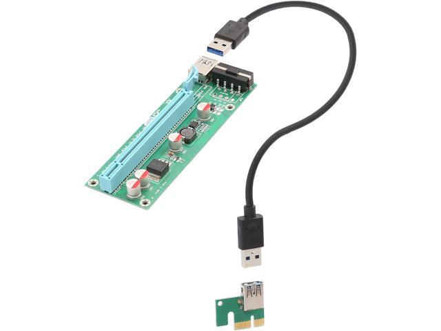 SYBA SI-PEX60017 PCI-E x1 to Powered x16 Riser Adapter Card USB 3.0 Extension Cable