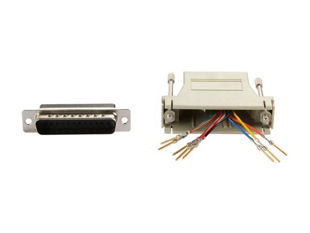 C2G 02934 RJ45 to DB25 Male Modular Adapter, Gray