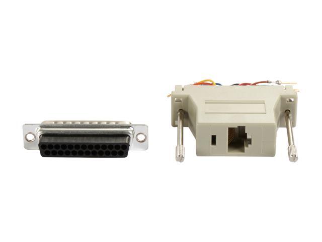 C2G 02934 RJ45 to DB25 Male Modular Adapter, Gray