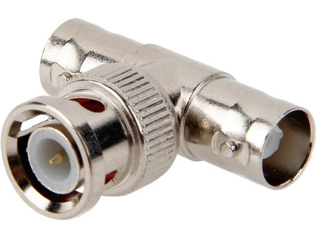 C2G 02047 50 Ohm BNC F/M/F T-Adapter, Silver