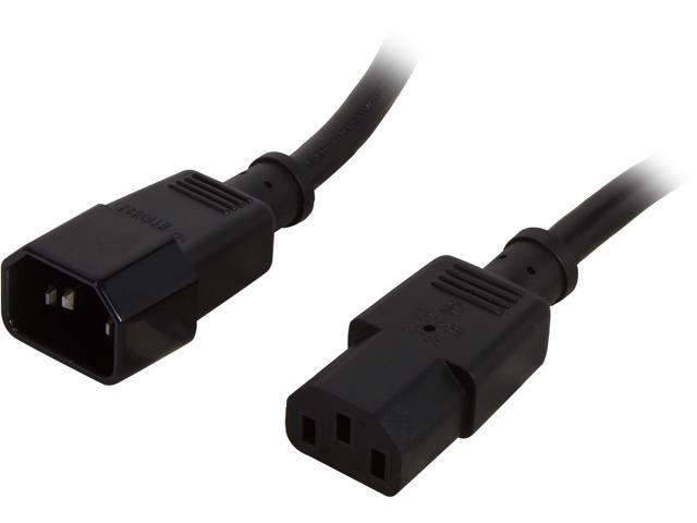 C2G 29917 16 AWG 250 Volt Computer Power Extension Cord - IEC320C14 (C14) to IEC320C13 (C13), TAA Compliant, Black (4 Feet, 1.21 Meters)