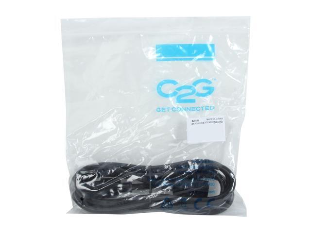 C2G 29934 16 AWG 250 Volt Computer Power Extension Cord - C14 to C13, TAA Compliant, Black (8 Feet, 2.43 Meters)