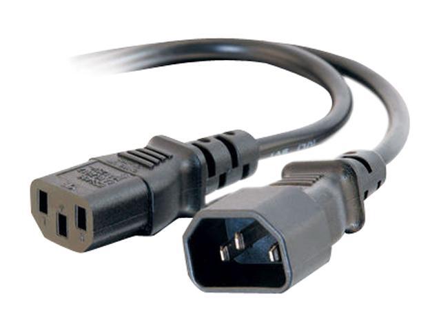 C2G 29933 16 AWG 250 Volt Computer Power Extension Cord - IEC320C14 to IEC320C13, TAA Compliant, Black (5 Feet, 1.52 Meters)
