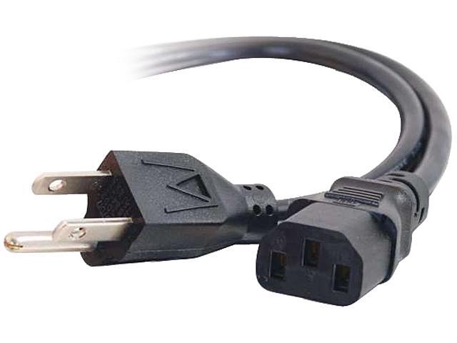 C2G 29927 16 AWG Universal Power Cord for PC, Monitors, Printers, and more (NEMA 5-15P to IEC320C13) TAA Compliant, Black (5 Feet, 1.52 Meters)