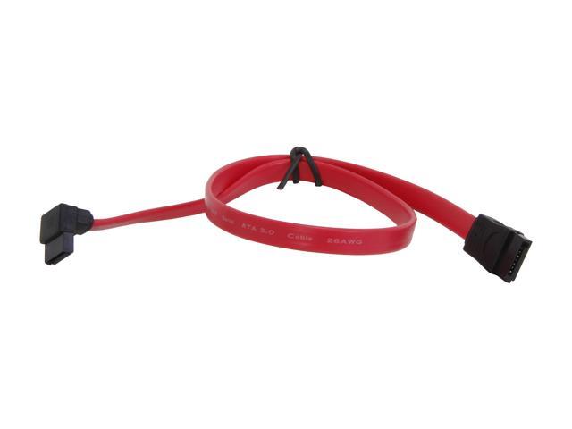 C2G 10181 7-Pin 180° to 90° 1-Device Serial ATA Cable, Red (1.5 Feet, 18 Inches)