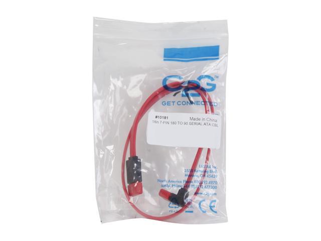C2G 10181 7-Pin 180° to 90° 1-Device Serial ATA Cable, Red (1.5 Feet, 18 Inches)