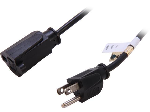 C2G 53410 18 AWG Outlet Saver Power Extension Cord - NEMA 5-15P to NEMA 5-15R, TAA Compliant, Black (25 Feet, 7.62 Meters)