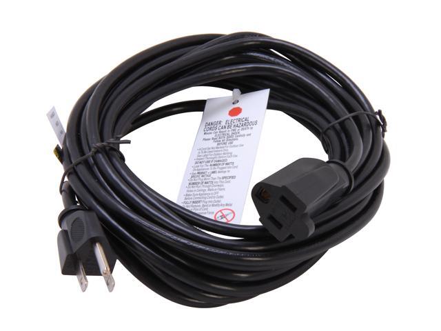 C2G 53410 18 AWG Outlet Saver Power Extension Cord - NEMA 5-15P to NEMA 5-15R, TAA Compliant, Black (25 Feet, 7.62 Meters)