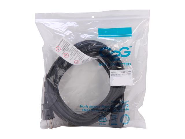 C2G 53410 18 AWG Outlet Saver Power Extension Cord - NEMA 5-15P to NEMA 5-15R, TAA Compliant, Black (25 Feet, 7.62 Meters)