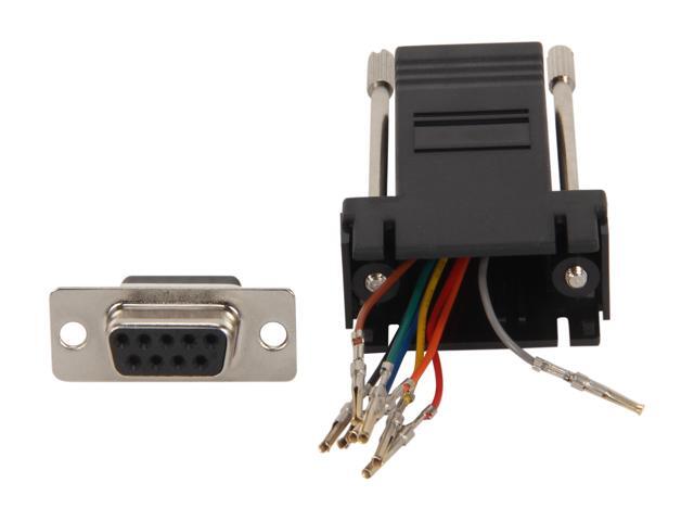 C2G 02943 RJ45 to DB9 Female Serial RS232 Modular Adapter, Black