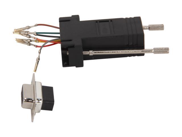 C2G 02943 RJ45 to DB9 Female Serial RS232 Modular Adapter, Black