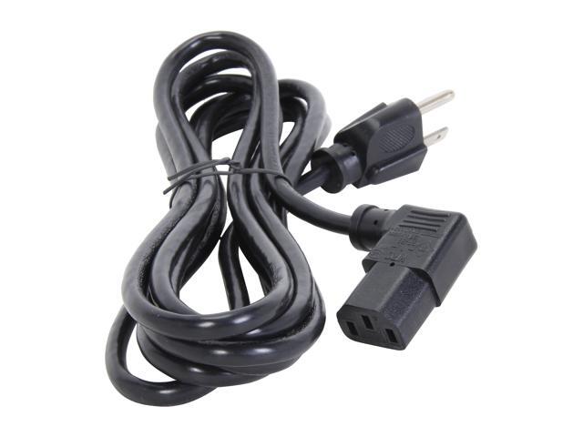 C2G 27909 18 AWG Universal Right Angle Power Cord - NEMA 5-15P to IEC320C13R, TAA Compliant, Black (10 feet, 3.04 Meters)