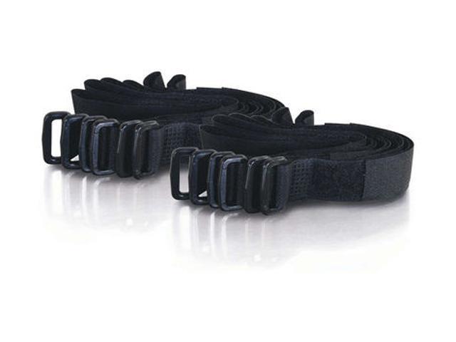C2G 29854 11in Hook-and-Loop Cable Management Straps - Black - 12pk
