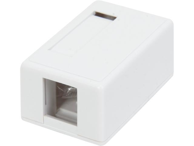C2G 1-Port Keystone Jack Surface Mount Box - White
