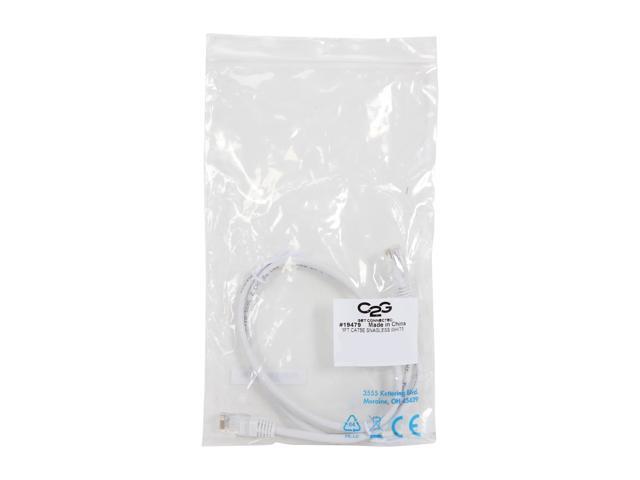 C2G 19479 Cat5e Cable - Snagless Unshielded Ethernet Network Patch Cable, White (3 Feet, 0.91 Meters)