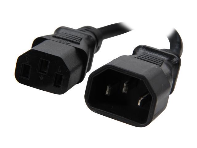 C2G 53407 18 AWG Computer Power Extension Cord - IEC320C14 to IEC320C13, TAA Compliant, Black (12 Feet, 3.65 Meters)