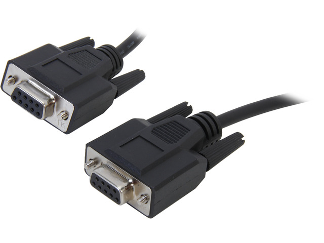 C2G 52039 DB9 F/F Serial RS232 Null Modem Cable, Black (10 Feet, 3.04 Meters)