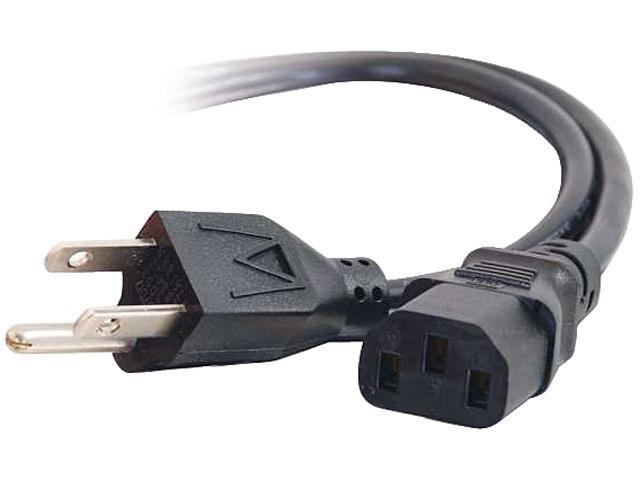 C2G 03133 18 AWG Shielded Universal Power Cord - NEMA 5-15P to IEC320C13, TAA Compliant, Black (6 Feet, 1.82 Meters)