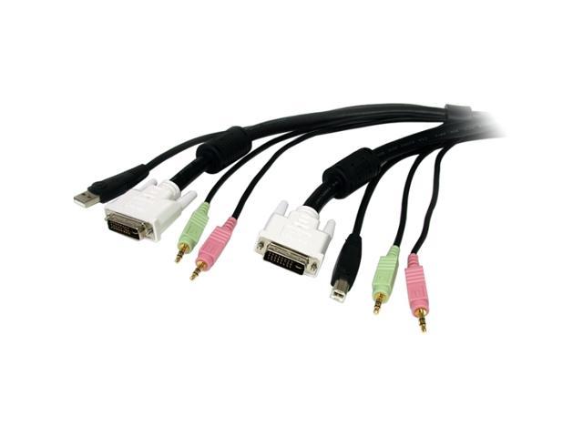 StarTech.com 6 ft. 4-in-1 USB, DVI, Audio, and Microphone KVM Switch Cable