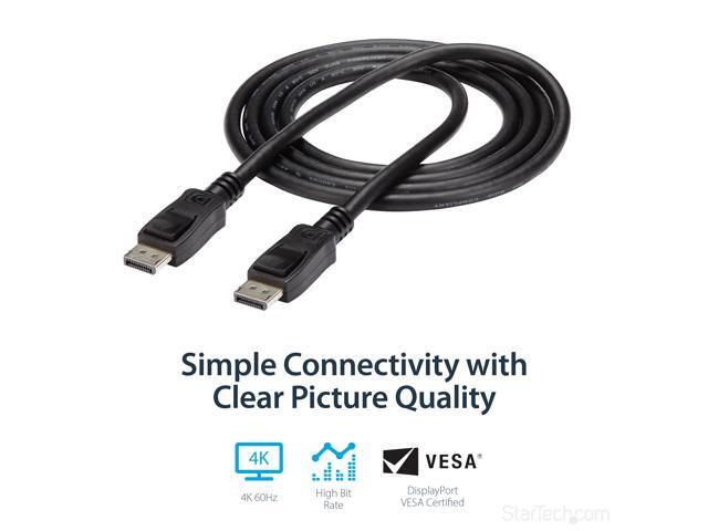 StarTech. com DISPLPORT6L DisplayPort Cable - 6 ft / 2m - 4K DisplayPort 1.2 Cable - DP to DP Cable