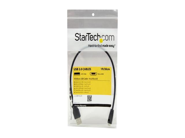 StarTech. com UUSBHAUB1 USB to Micro USB Cable - 1 ft - Micro USB Cable - A to Micro B - USB to Micro USB Charging Cable - USB Phone Charger Cable