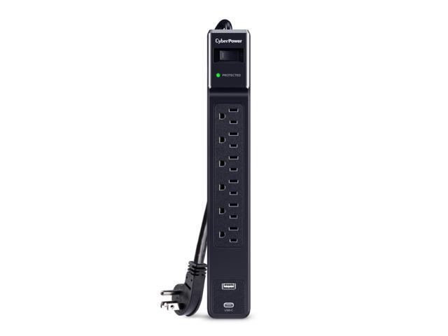 CyberPower CSP604UC Home Office 6 - Outlet Surge Protector with 1500 J Surge Suppression, Clamping Voltage 800V, 4 ft Cord, NEMA 5-15P, 45 degrees...
