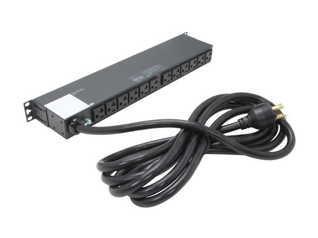 Tripp Lite Metered PDU, 30A, 12 Outlets (5-15/20R), 120 V, L5-30P, 15 ft. Cord, 1U Rack-Mount Power (PDUMH30)