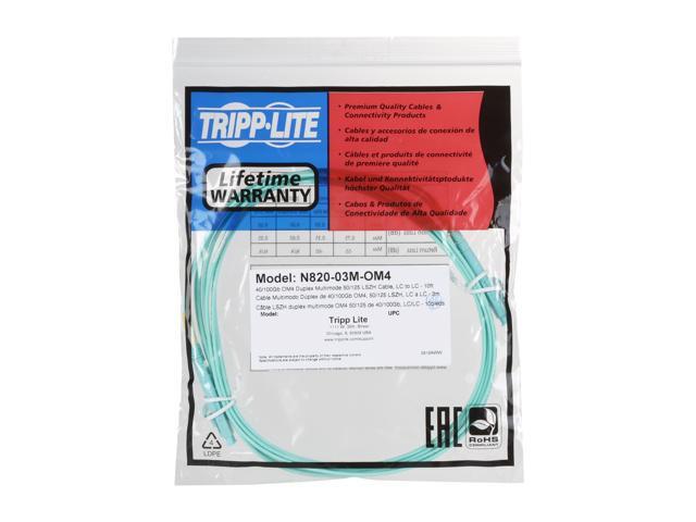 Tripp Lite N820-03M-OM4 10 ft. 40/100Gb Duplex MMF 50/125 OM4 LSZH Patch Cable