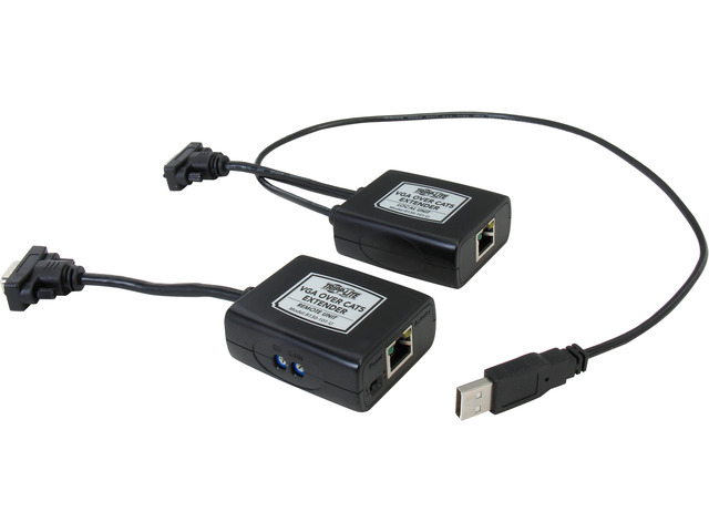 Tripp Lite VGA over Cat5/Cat6 Extender Kit, Transmitter and Receiver, USB-Powered, 1920x1440 at 60Hz B130-101-U
